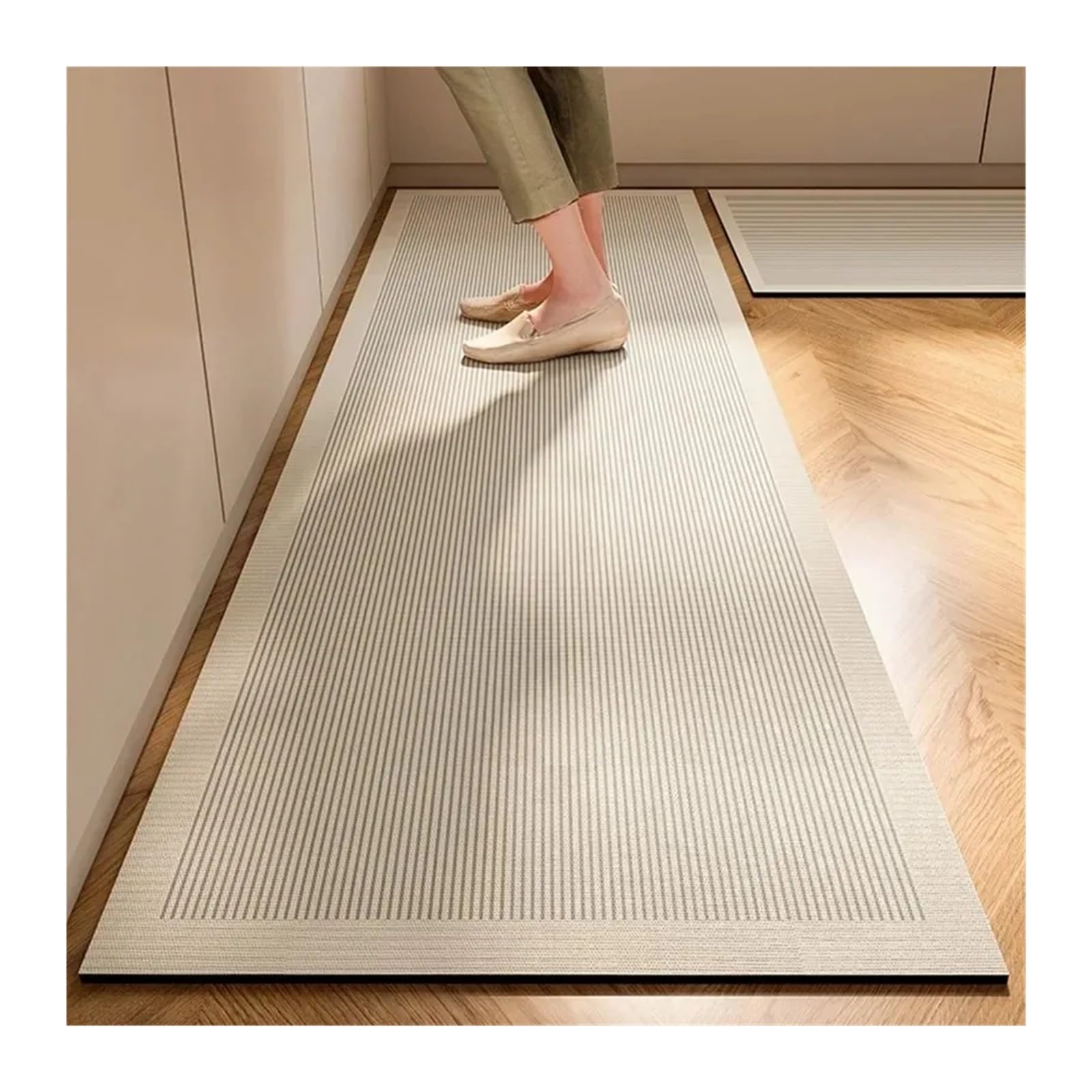 Tapis antidérapant PVC étanche grand tapis de sol cuisine oléophobe 140x200cm