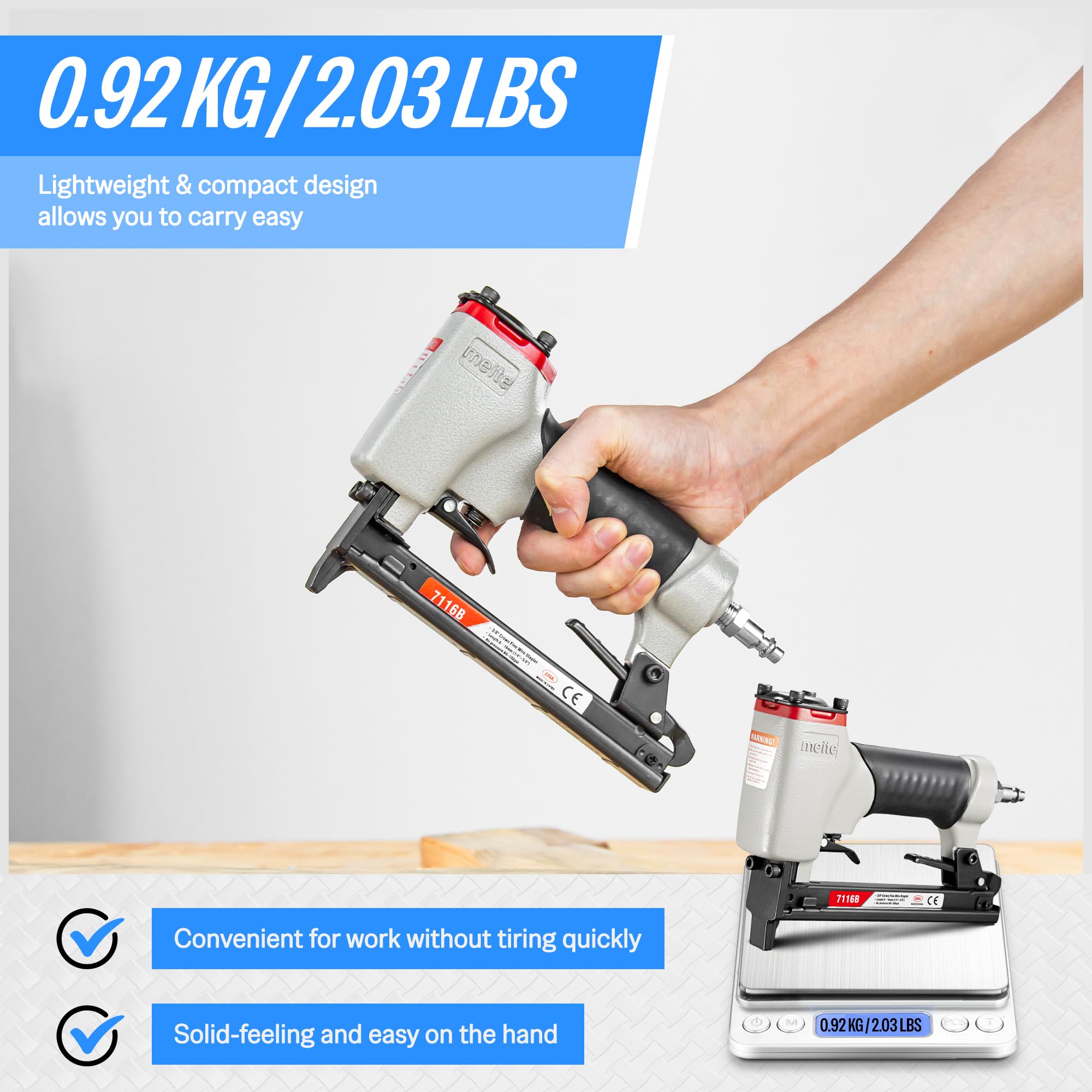 meite 7116B Pneumatic Upholstery Stapler - Buy Now -4