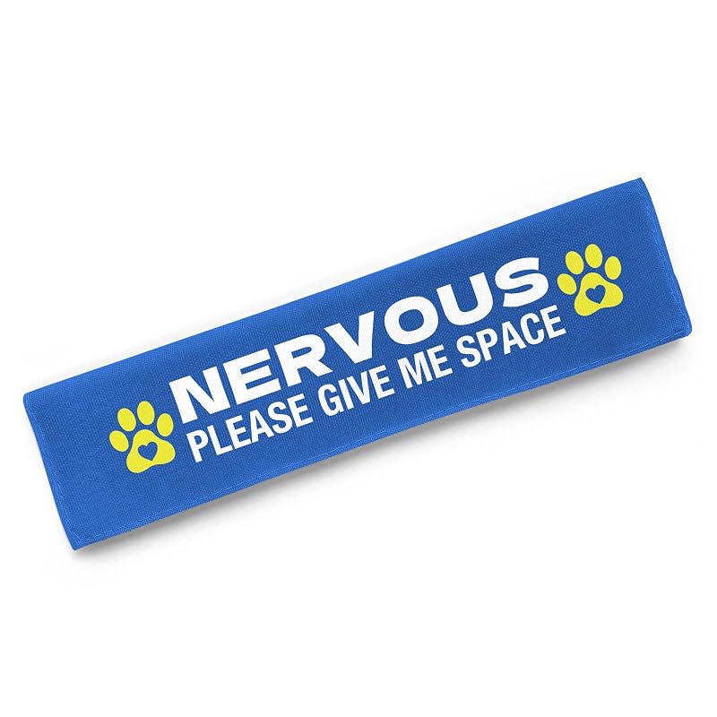 Plaquinha de identificação para guia de cães com velcro Cgvovgr, Nervous Please Blue