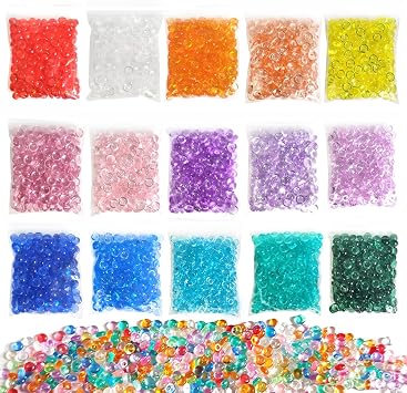 15 Packs 15 Colors 7mm Acrylic Fishbowl Slime Beads,2800 Pcs, Non-Expanding
