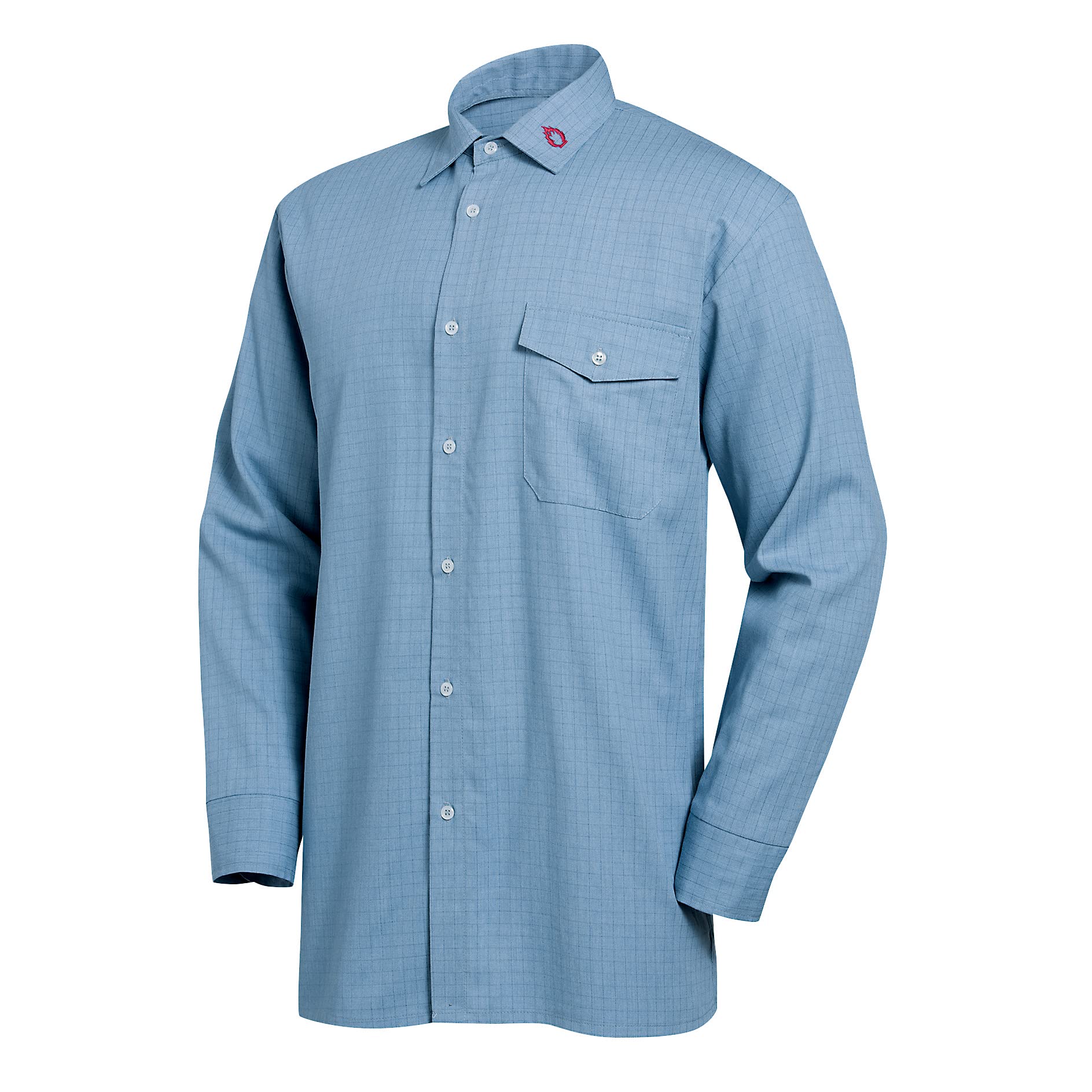 Uvex Protection Fire Herren-Arbeitsshirt - Hellblaue Männer-Hemd - aus Modacryl für Hitze- und Flammbeständigkeit
