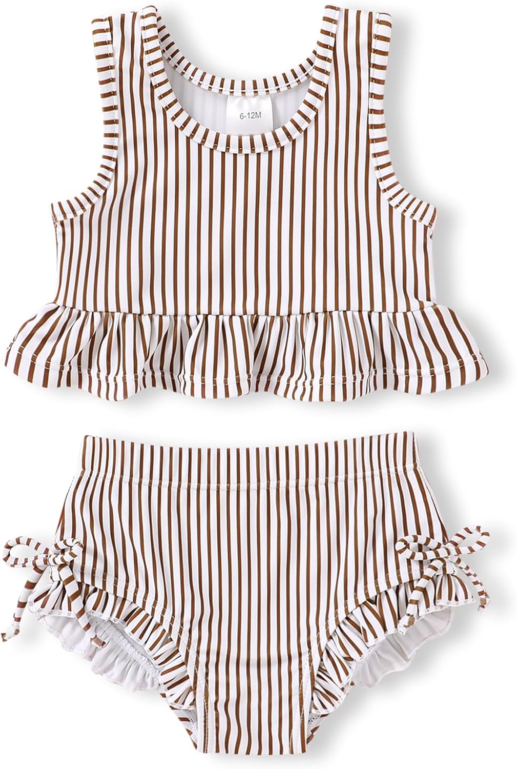 HAPPYMA Baby Swimsuit Toddler Girl Bathing Suit Summer Stripe Bikini Set Beach Two Piece Swim Wear