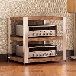 Soporte de altavoz Gabinete amplificador de estante de Audio de varios niveles, gabinete amplificador de Color nogal negro, estante de madera maciza, estante for altavoz, gabinete de Audio Soportes pa