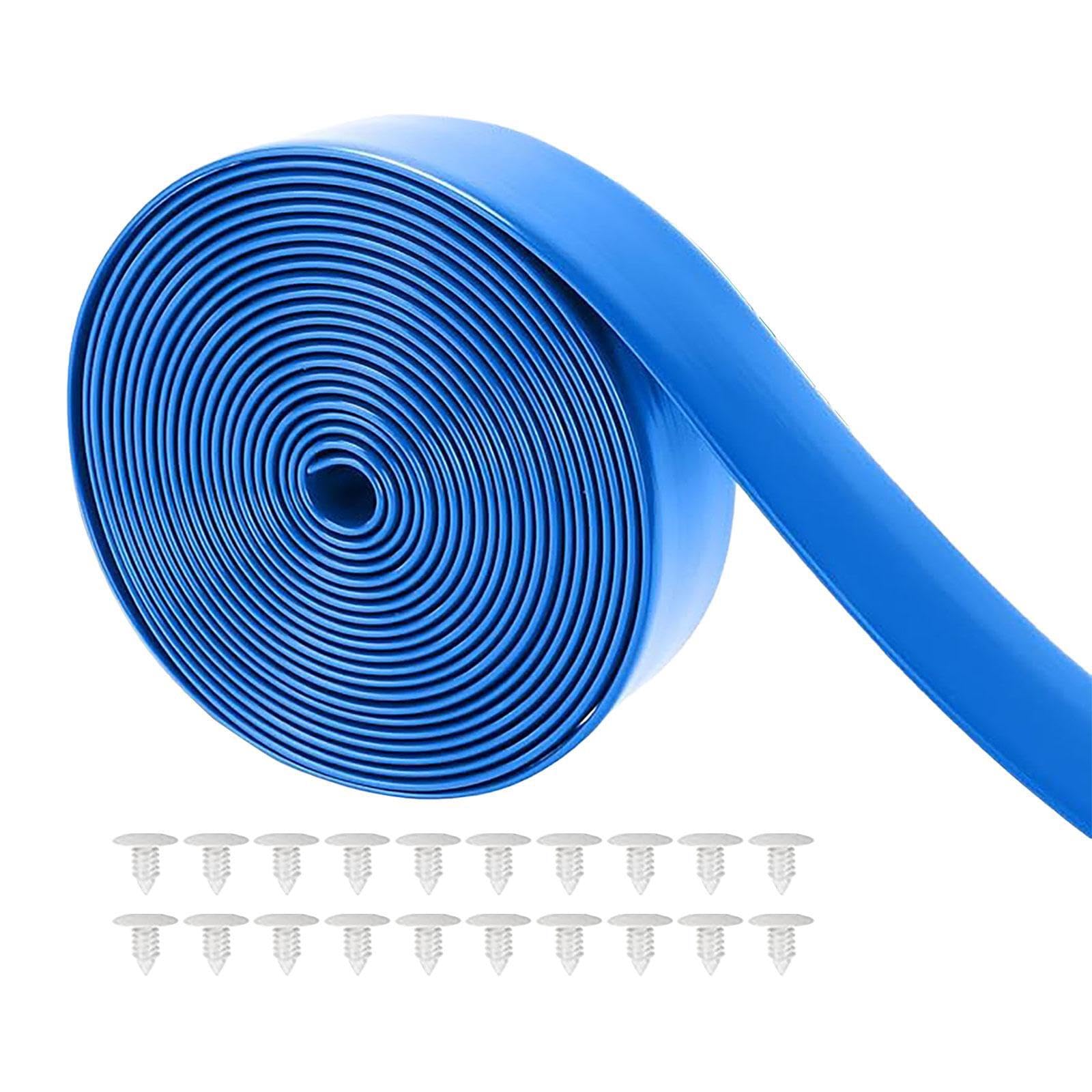 TWISAXC Vinyl Straps For Patio Chairs Repair Heavy Duty PVC Straps Offer Reliable Fixing Solution For Lawn Chairs Or Furniture Upgrades Chair Vinyl Strap With 20 Rivets Outdoor, Blue, 5x10ft