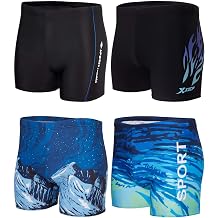 KANAV 4 Pack Mens Athletic Swim Jammers Quick Dry Square Leg Swim Briefs Competitive Swimsuit