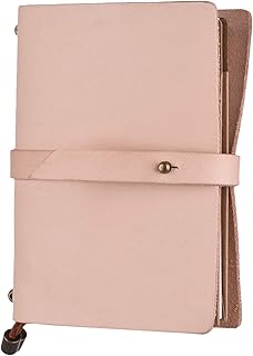 KKcare Diário de viagem portátil diário de couro caderno de escrita de couro recarregável alinhado grade em branco papel bloco de notas de negócios presente para estudantes artistas viajantes pessoa de negócios