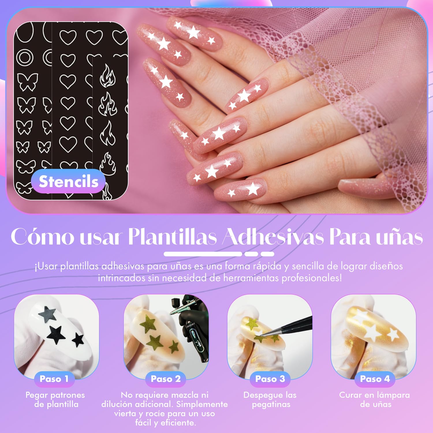 Kit de 12 esmaltes semipermanentes, gel UV aerógrafo, uñas de secado rápido, lámpara UV/LED, alta pigmentación, manicura y uñas, limpiador aerógrafo, plantilla