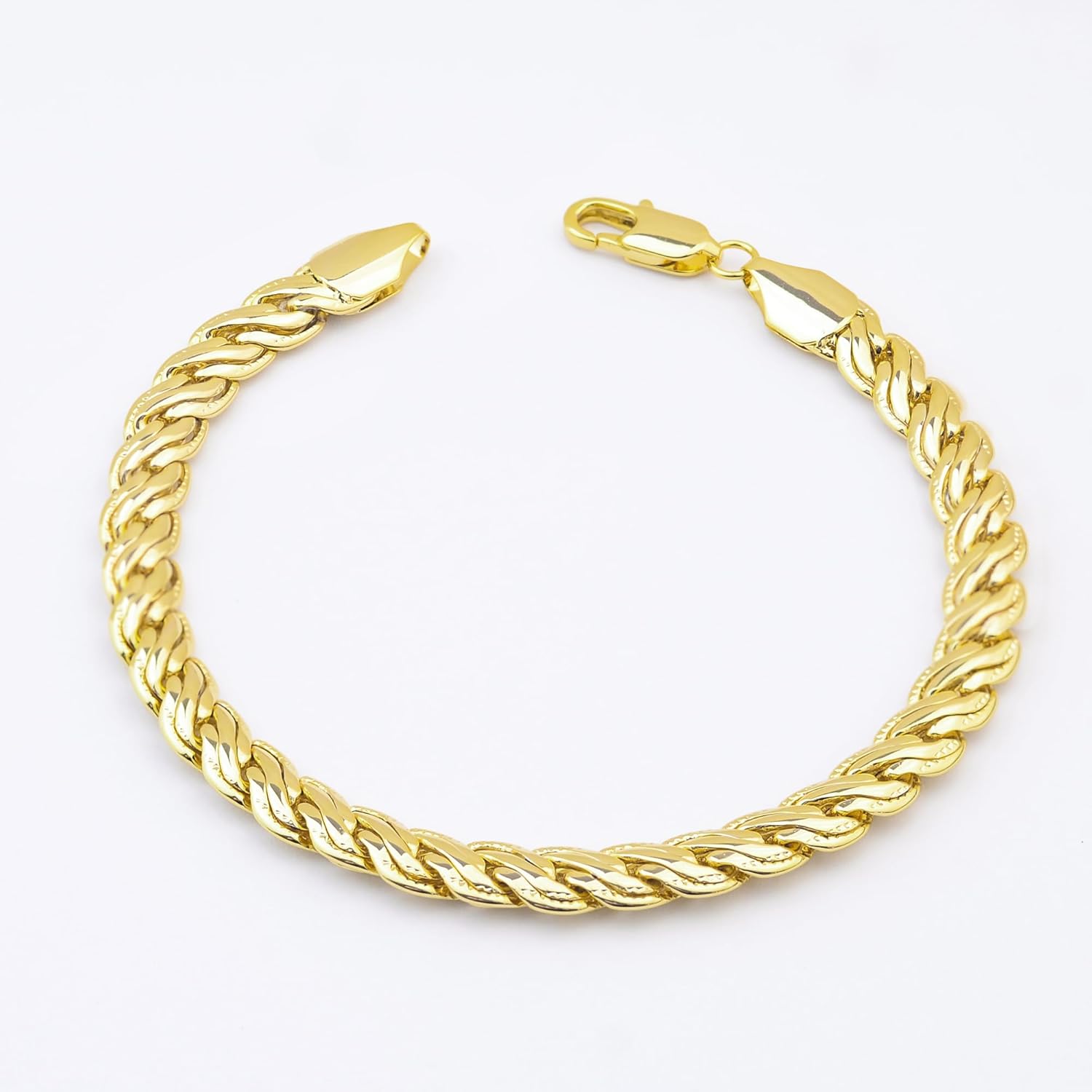 14K Gold Rope & Braided Bracelets for Women - Dainty Gold Chain Jewelry, Elegant Bracelets for Men & Women, Available 7.3MM in Sizes 7 to 9 Inches