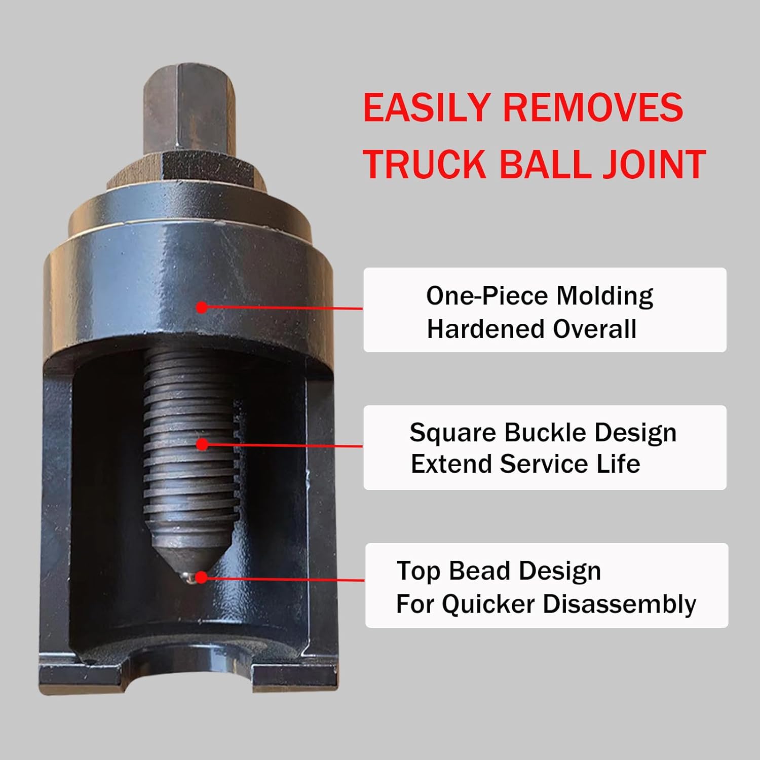 Truck Ball Joint Separator, Heavy Duty Universal Ball Joint Removal Tool, 36mm Forks Ball Joint Puller, One Piece Molding, Top Bead Design Suitable for Most Truck, Semi-Truck and Bus