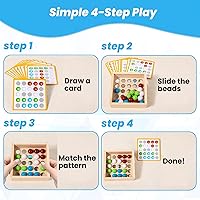 Vista 8 de Dementia Activities for Seniors — Alzheimer’s Cognitive Bead Puzzle, Memory Game with 20 Challenge Cards, Hand-Eye Coordination Therapy, Sensory