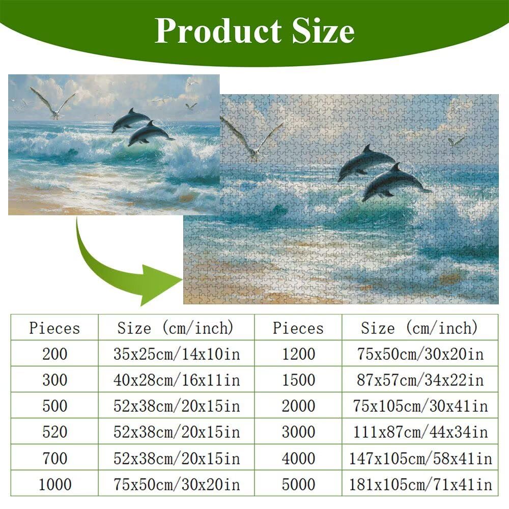 4000 Pezzi Puzzle Adulti - Delfino & Bird - Fabbricazione in Legno Robusto (Forma Classica) - Decorazione Murale con Poster - Prodotto Riservato ad Adulti e 14 Anni in Su (147x105cm) P3#478