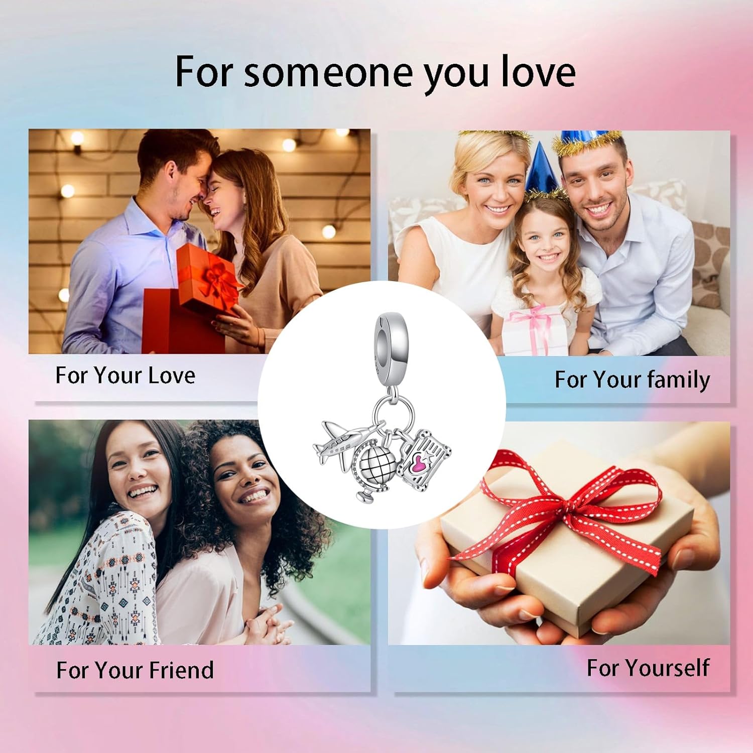 Birthday Fashion Love Heart Dangle Charm 925 Sterling Silver Charms fits Bracelets and Necklace Pendant Bead Charms Jewelry Present for Women Family Friends - Image 7