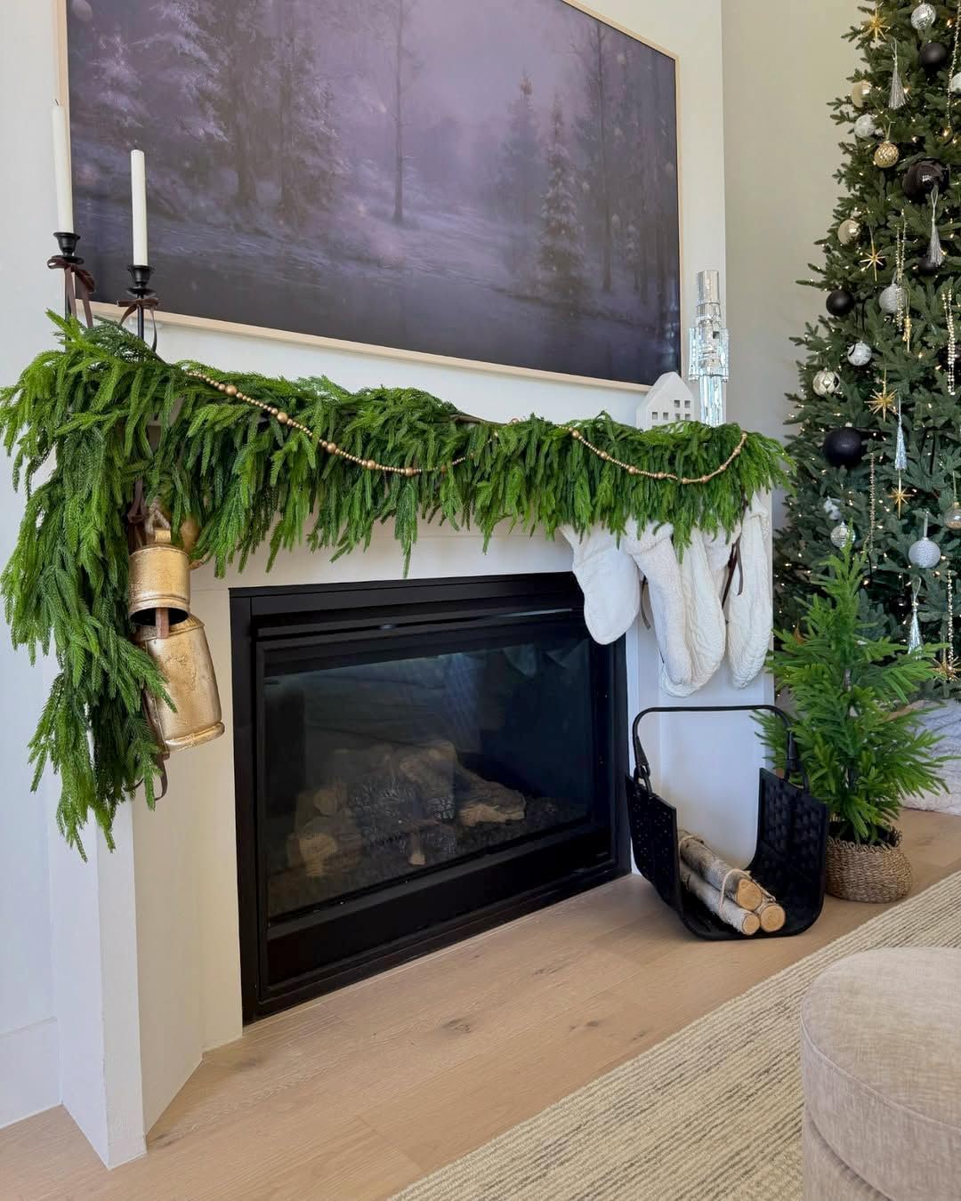 6FT Christmas Norfolk Pine Garland, Real Touch Christmas Greenery Garland, Artificial Xmas Decorations for Mantle Indoor Outdoor Fireplace Table Porch Stairs Winter Holiday Decor - Image 4