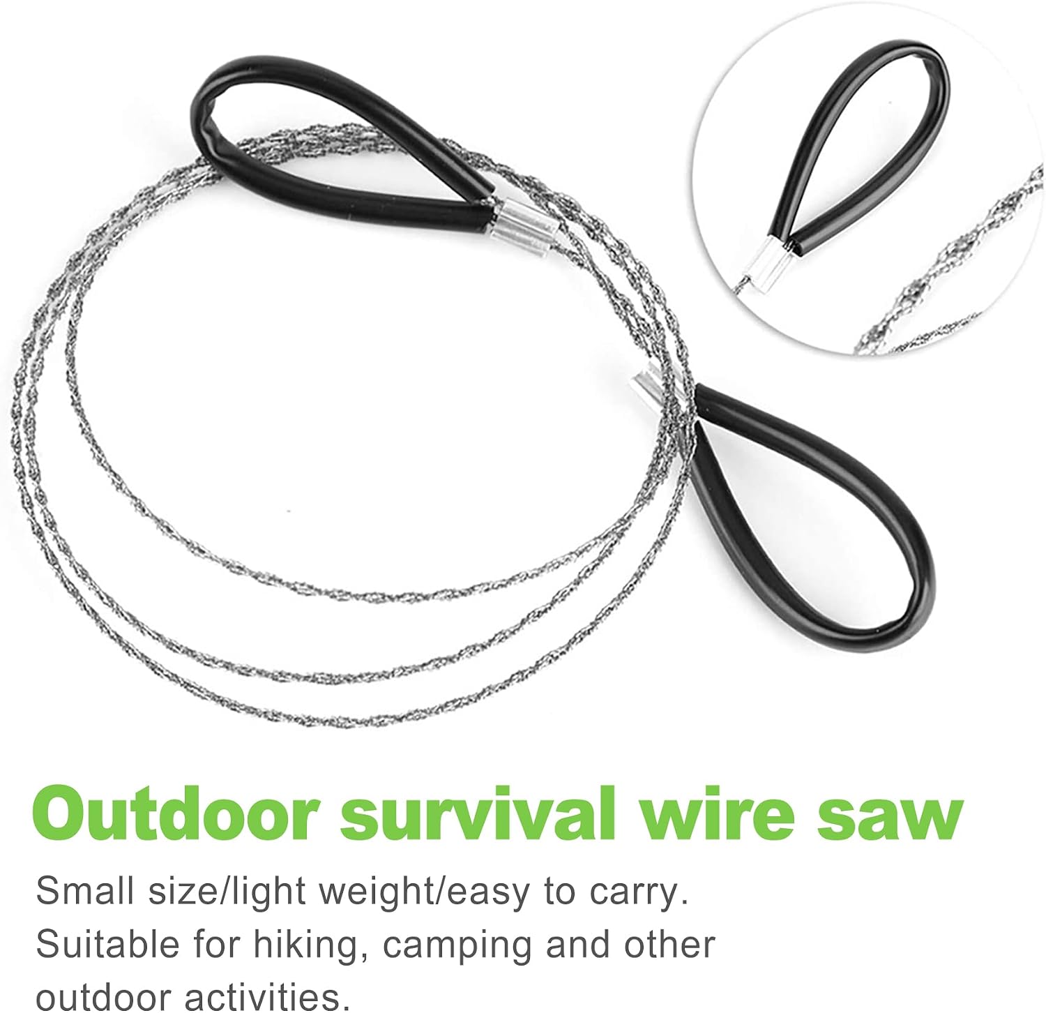 4-Pack 23.62-Inch Cable Wire Saw, Emergency Pocket Hand Saw for Camping, Hiking, Cuts PVC Pipe, Metal, Wood, and Trees - Red & Black image 3