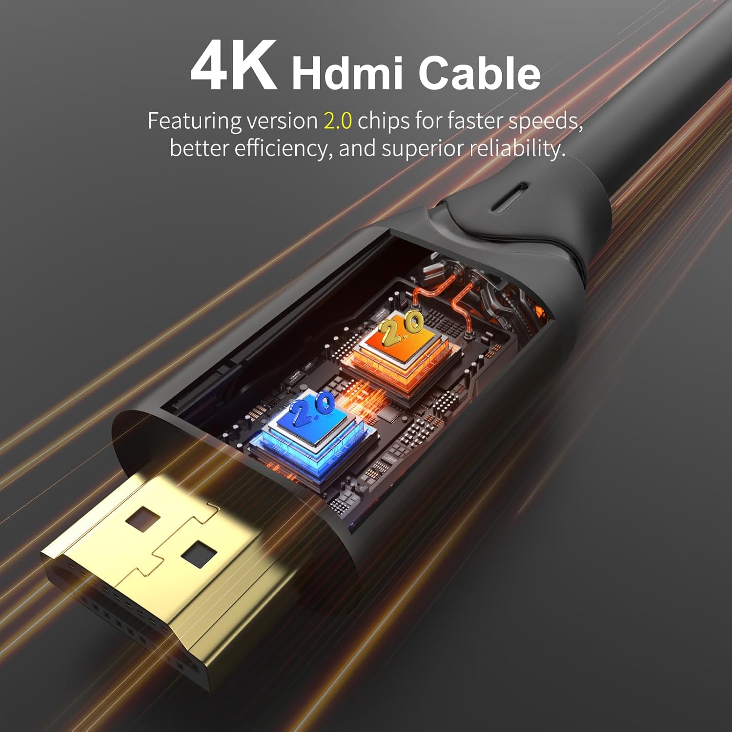 HDMI Cable 15 FT 4K@60Hz,18Gbps Ultra High Speed HDMI 2.0 Cable, HDR, Dolby Vision, HDCP2.2, ARC, 3D, Slim and Flexible,for PS5,Xbox, TV, Laptop, Monitor