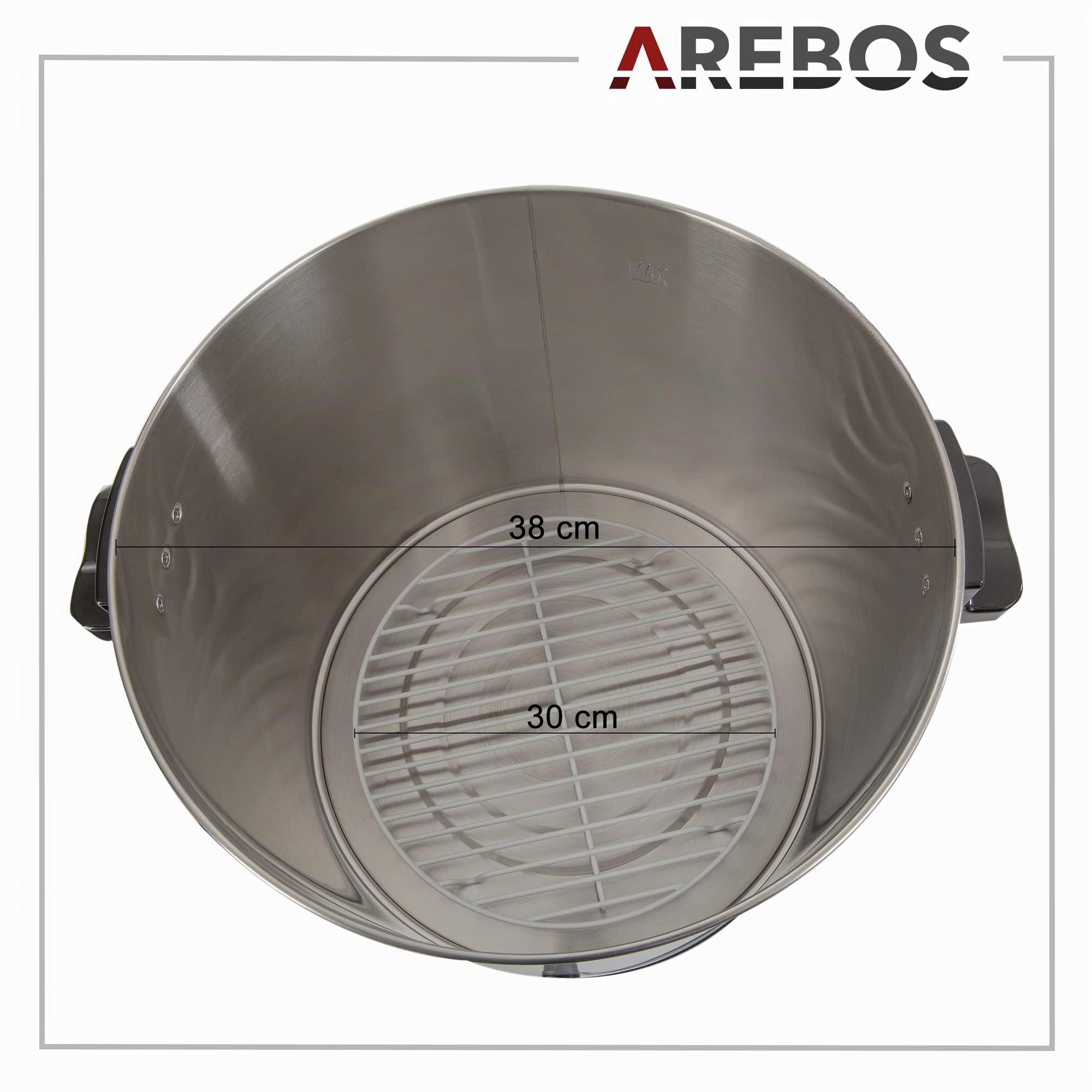 Arebos Cocedero de conservas | Olla envasadora 28 L | 2500 W | incl. temporizador y termostato | Ajuste continuo de la temperatura 30-110 °C | Cocina de vino caliente