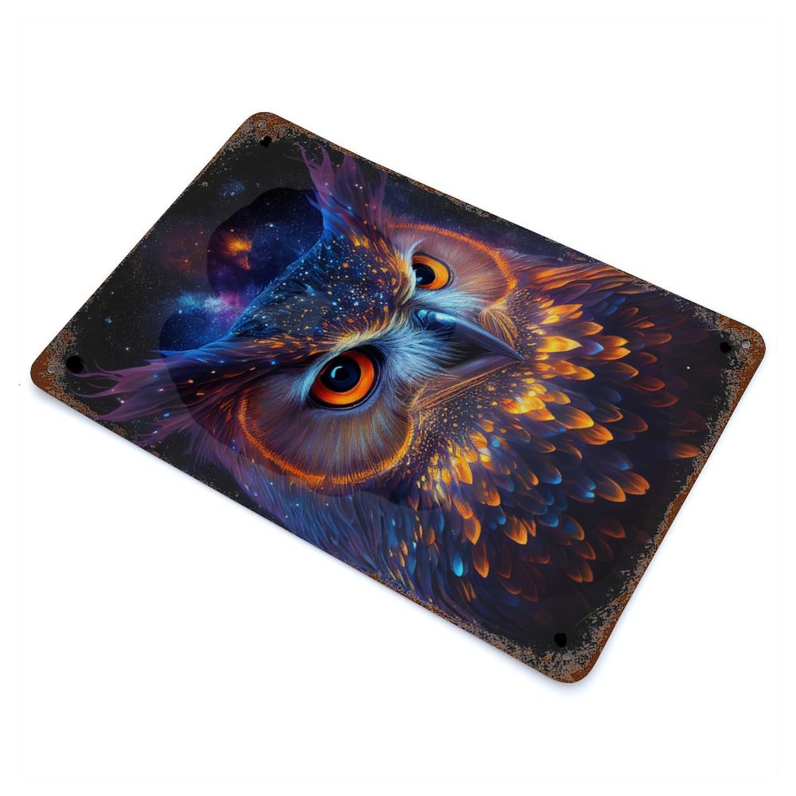 Nebula Owl V5 11.8"x7.9" Retro Metal Sign, Industrial Home Decor for Office, Studio And Wall Decor