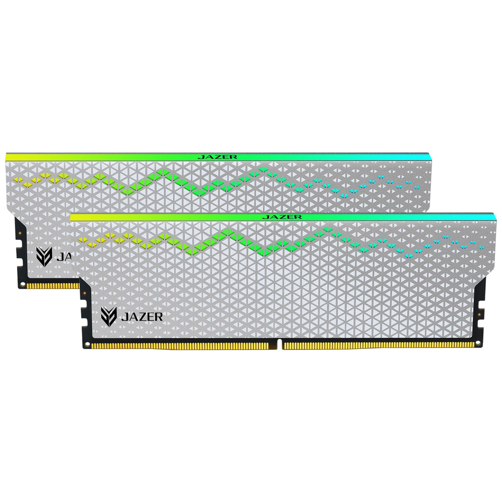 JAZER RGB RAM DDR5 32GB Kit (2x16GB) 6000MHz CL36, Memoria Desktop PC UDIMM DRAM 288-Pin, Memoria Computer da gioco DDR5 ad alte Prestazioni Supporto Intel XMP 3.0/AMD EXPO, AI, CL36-40-40-96, 1.35V