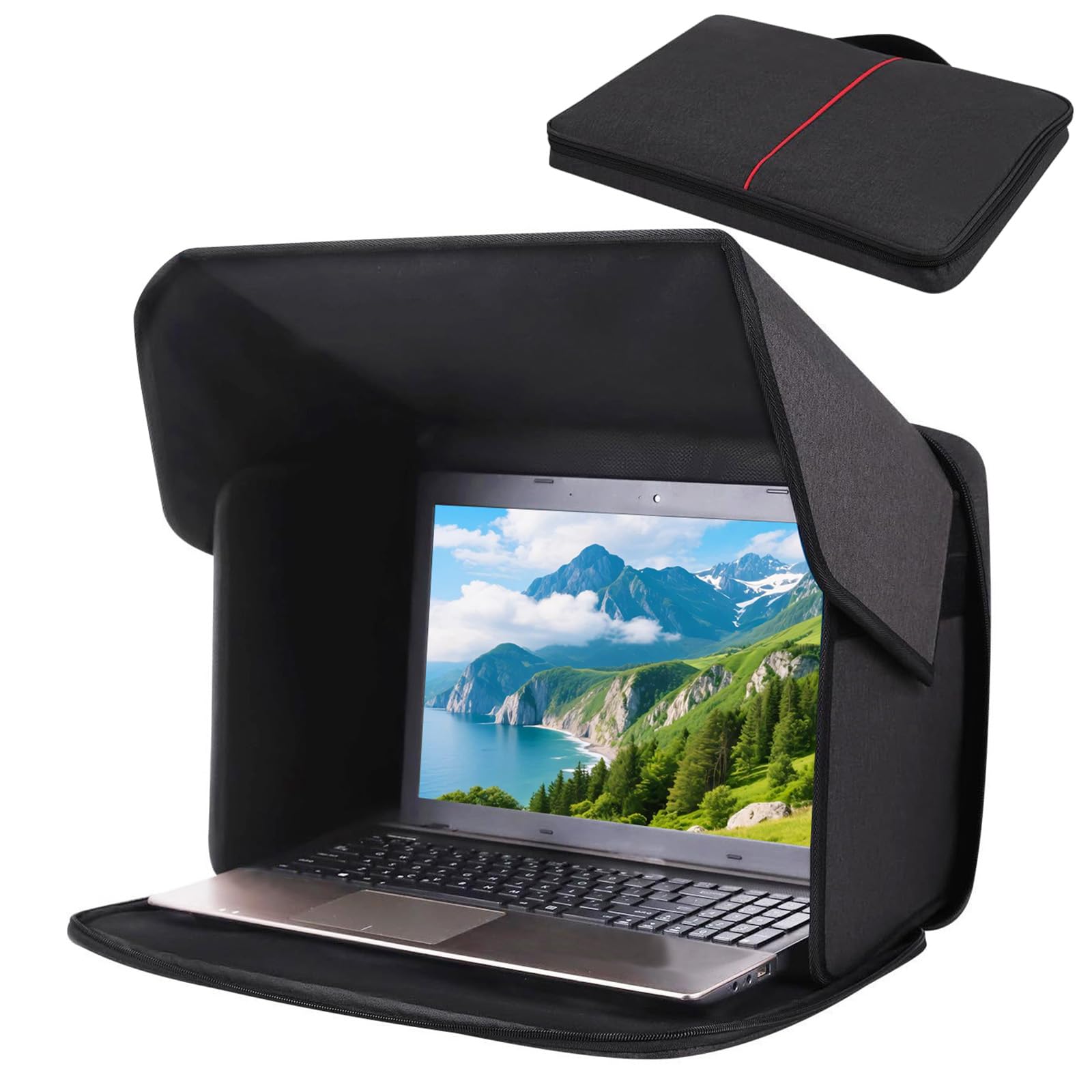 Housse Anti-Soleil 2 en 1 Pliable Compatible Ordinateur Portable 16 Pouces Imperméable