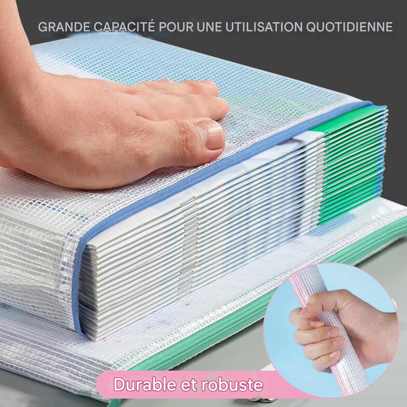 Buste Trasparenti Con Cerniera 5 Pezzi Astuccio Portamatite Organizer | Custodia Portapenne A4 In Rete Con Cerniera per Scuola, Cancelleria, Ufficio, Documenti, Giochi da Tavolo, Pu