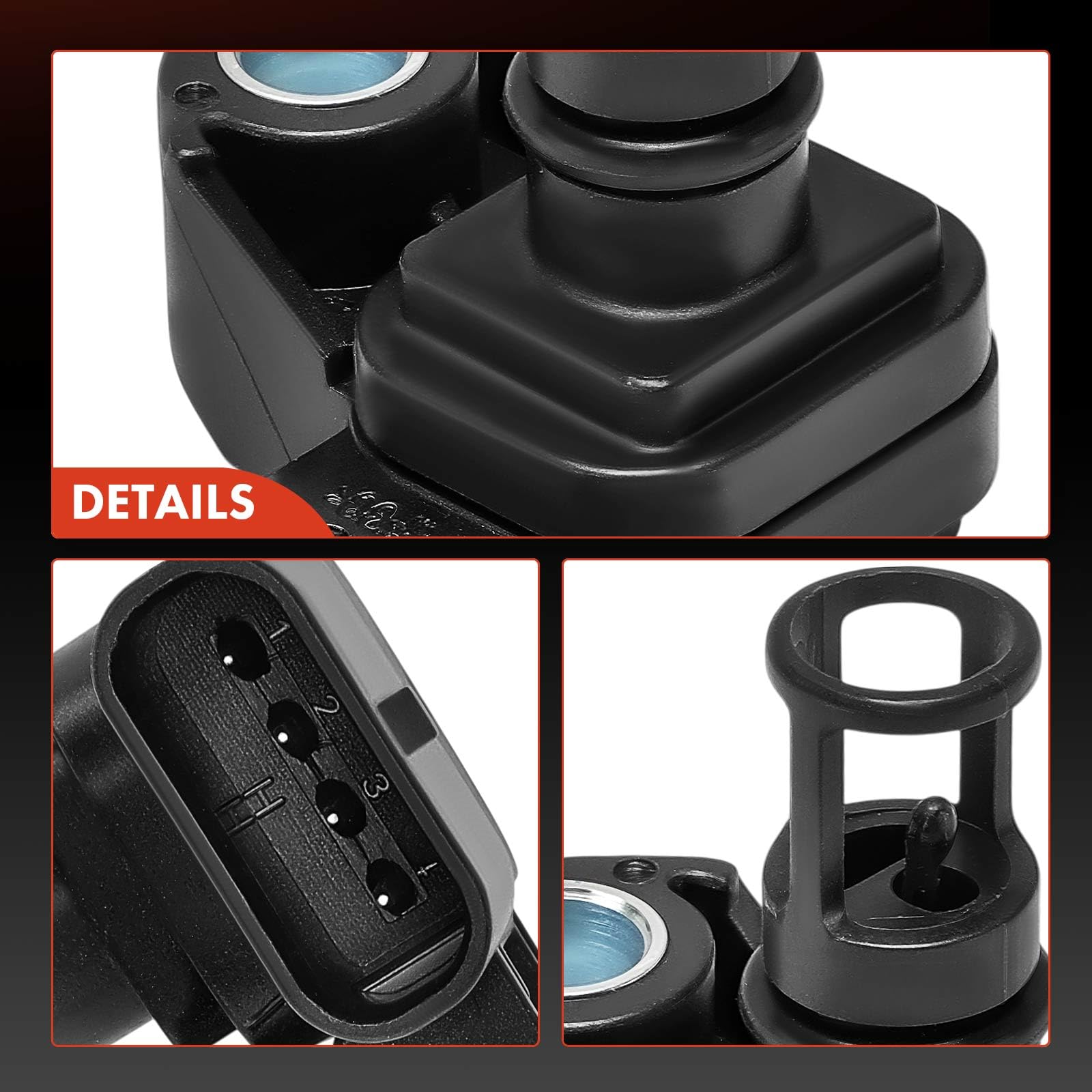 Frankberg Sensore di pressione del tubo di aspirazione 4-Poli Compatibile con Astra J CaR.A.Van P10 Astra K Sports Tourer B16 Astra J P10 Mokka/Mokka X J13 Zafira Tourer C P12 Replace# 12681993