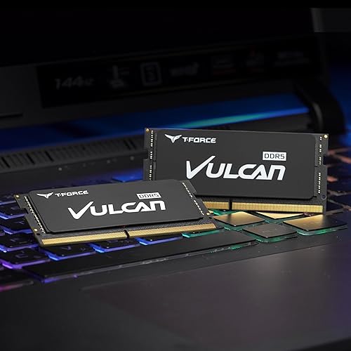 Miniatura 4 de TEAMGROUP T-Force Vulcan DDR5 64 GB (2 x 32 GB) 5200 MHz (PC5-41600) CL38 Módulo de memoria para portátil Ram (negro) compatible con portátiles