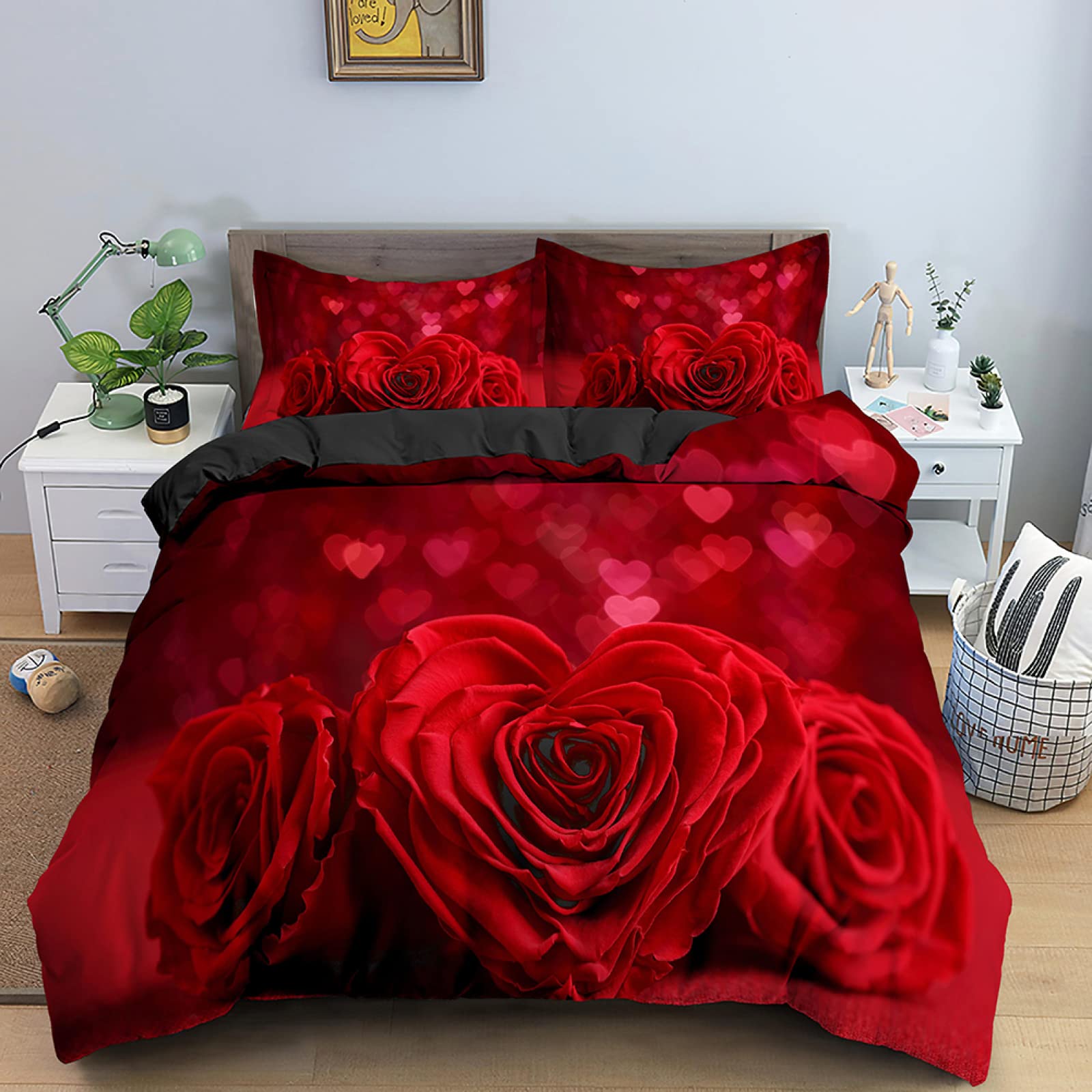 Housse de Couette 2 Personnes Rose pour une Chambre Ado et Adulte