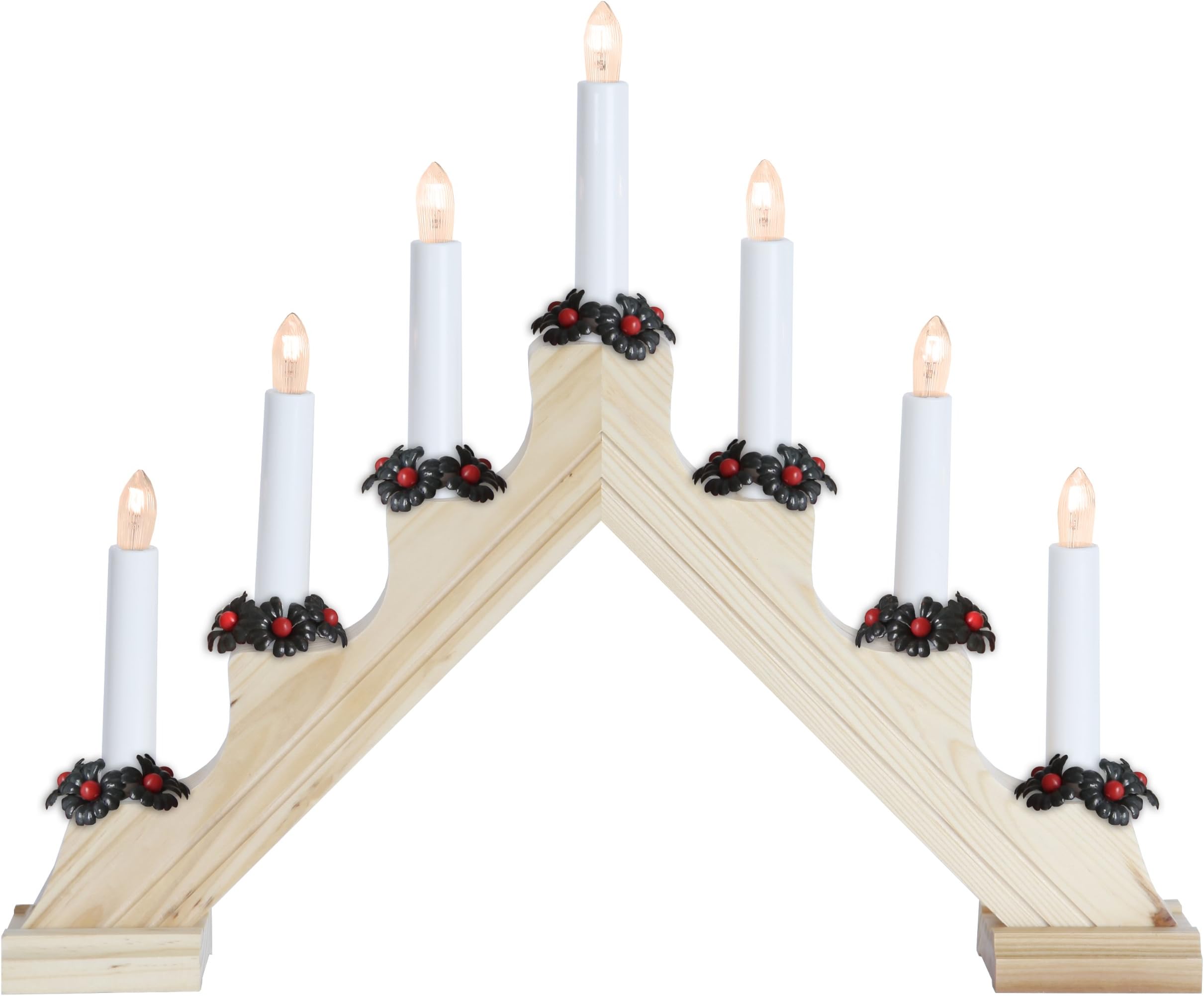 Star Trading 27820-13.75" x 17" 7 Light Electric Natural Wooden Mathilda Swedish Candelabra