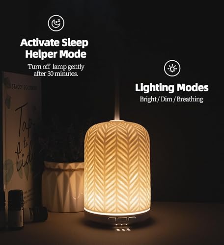 Miniatura 9 de Difusor de aceite esencial Difusor ultrasónico de aromaterapia de 2.4 MHz, luz nocturna saludable, temporizador y apagado automático, sin BPA,