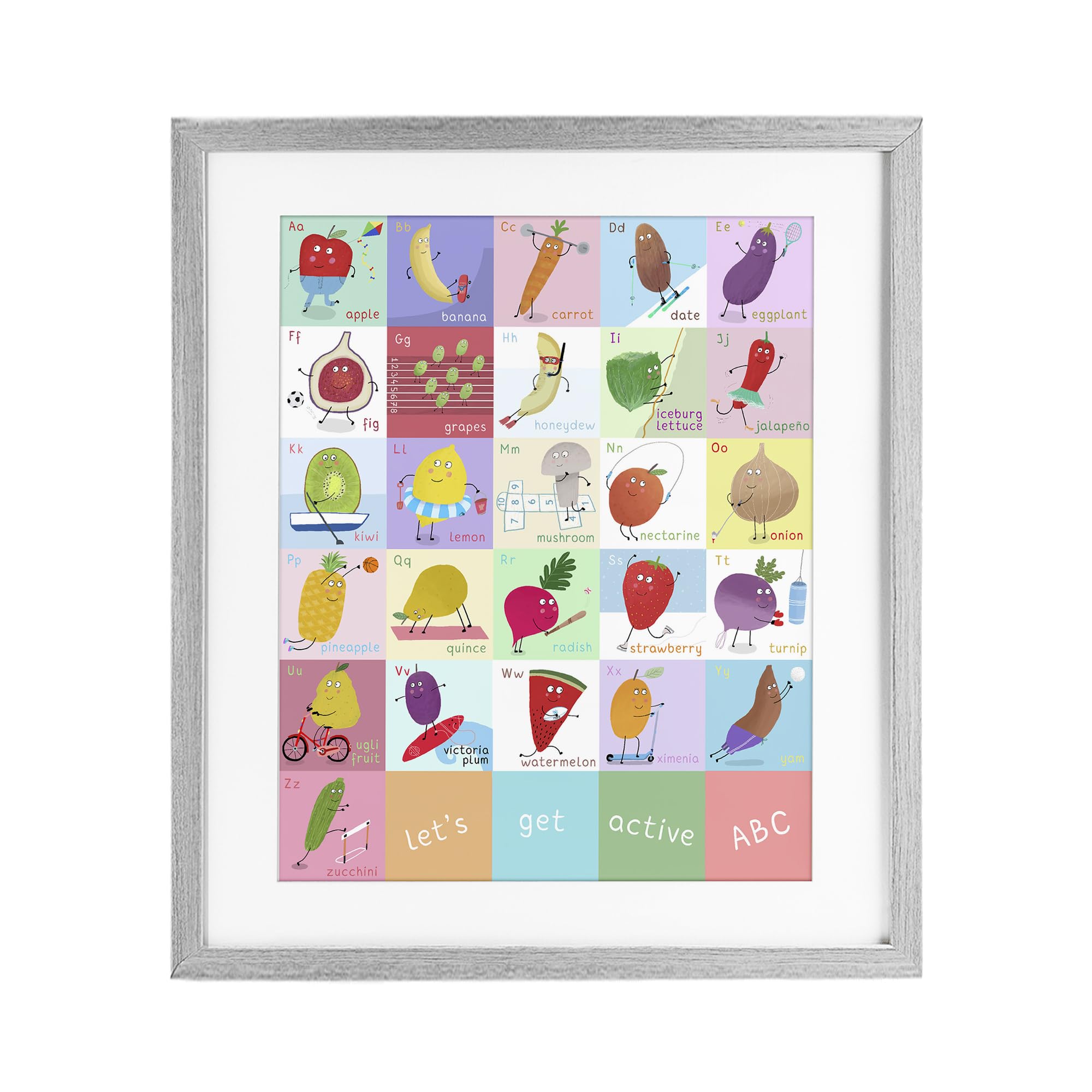 'Let's Get Active ABC's'| Framed Print Under Glass