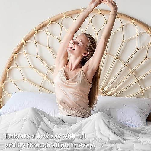 Vista 386 de yescool - Manta con peso, 10 libras, fresca, transpirable, con cuentas de cristal prémium, lavable a máquina, para dormir, 90-110 libras, 41 x 60