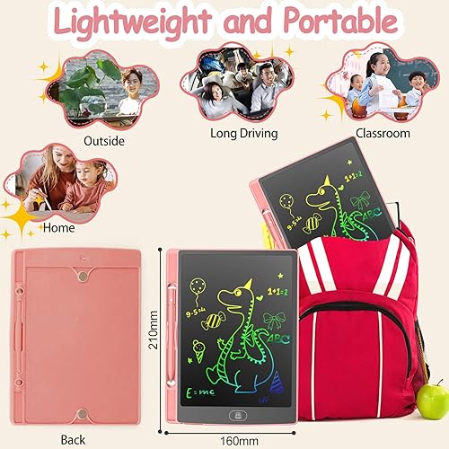 Miniatura 7 de Tableta de escritura LCD, tableta de dibujo colorida de 8.5 pulgadas, almohadillas de dibujo electrónicas reutilizables borrables, juguete educativo