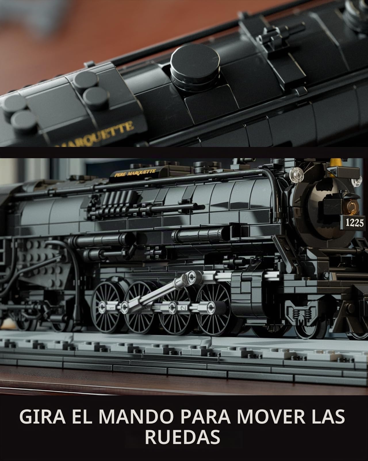 Nifeliz Tren 1225 Set de construcción de Tren para Adultos, Maqueta de Locomotora de Vapor, Decoración del Hogar y la Oficina, Regalos de Colección (1,587 Piezas, NF10323)