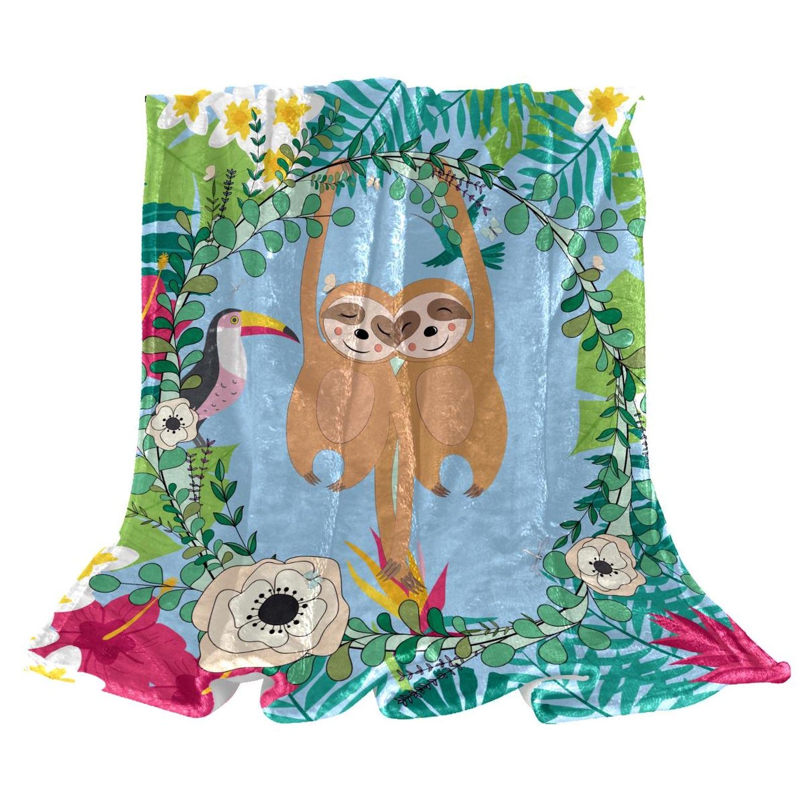 Couvertures en microfibre chaudes motif animal tropical perroquet