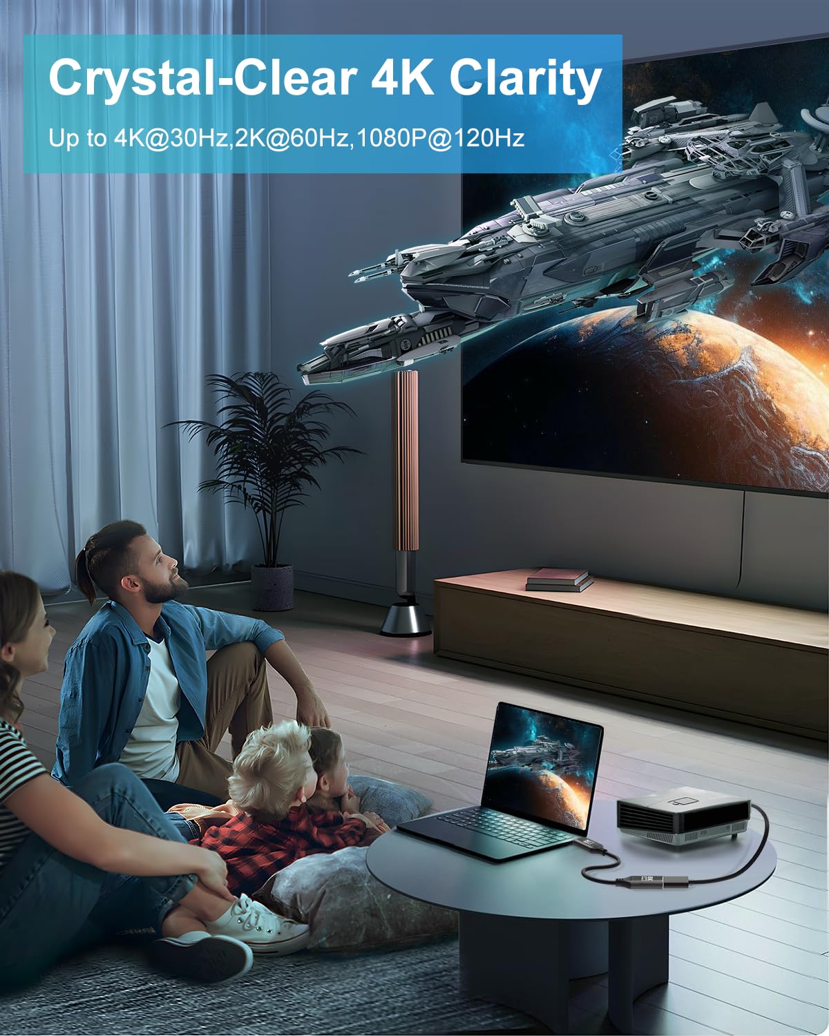 Lot de 10 adaptateurs DisplayPort 4K vers HDMI unidirectionnel DP vers HDMI 2K @ 60 Hz 1080p @ 120 Hz UHD en nylon tressé (mâle vers femelle) compatible avec Dell, Lenovo, HP, GPU, AMD
