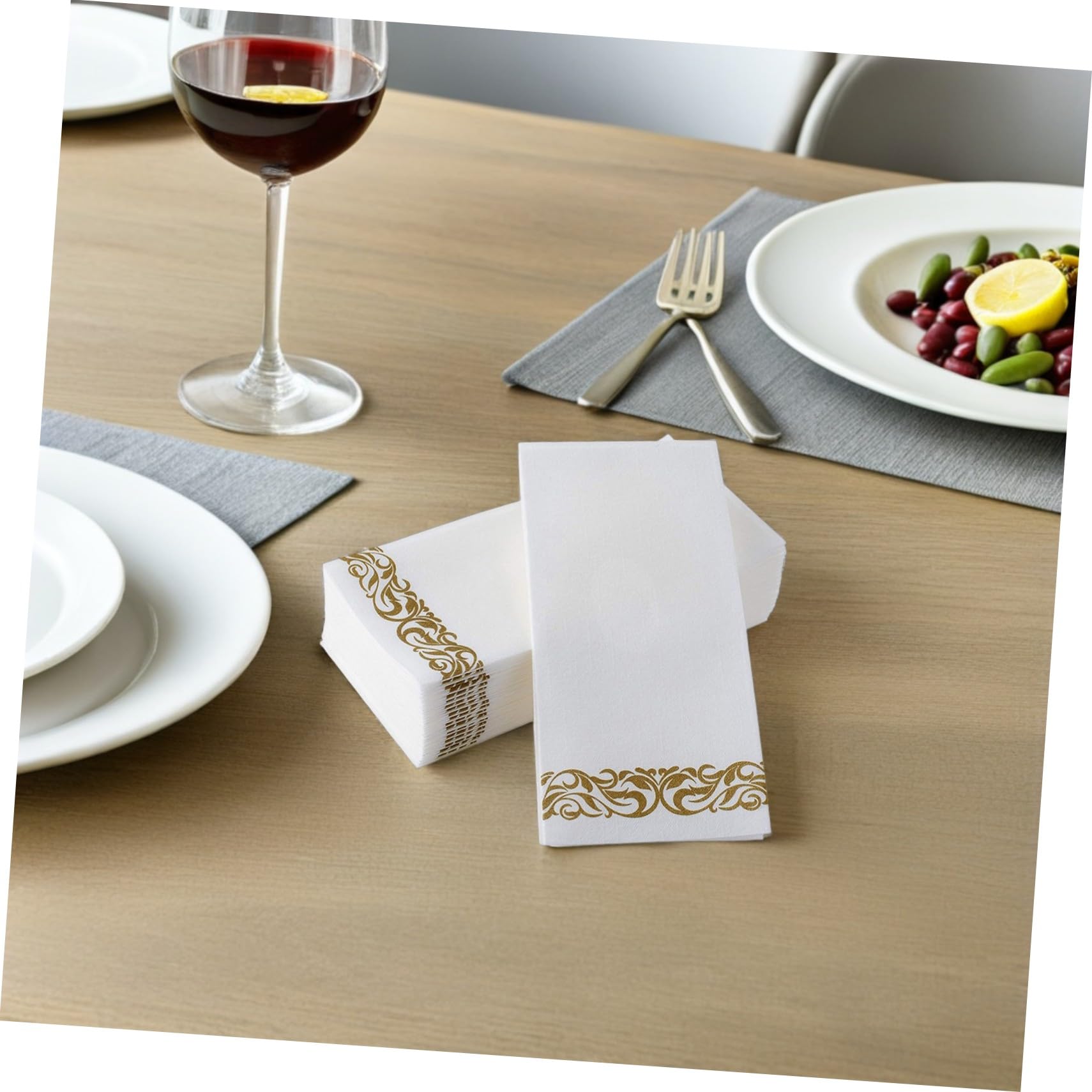 75stücke Servietten mit Aufdruck Einzeln Gefaltet für Teepartys und Formelle Abendessen Einwegpapierservietten