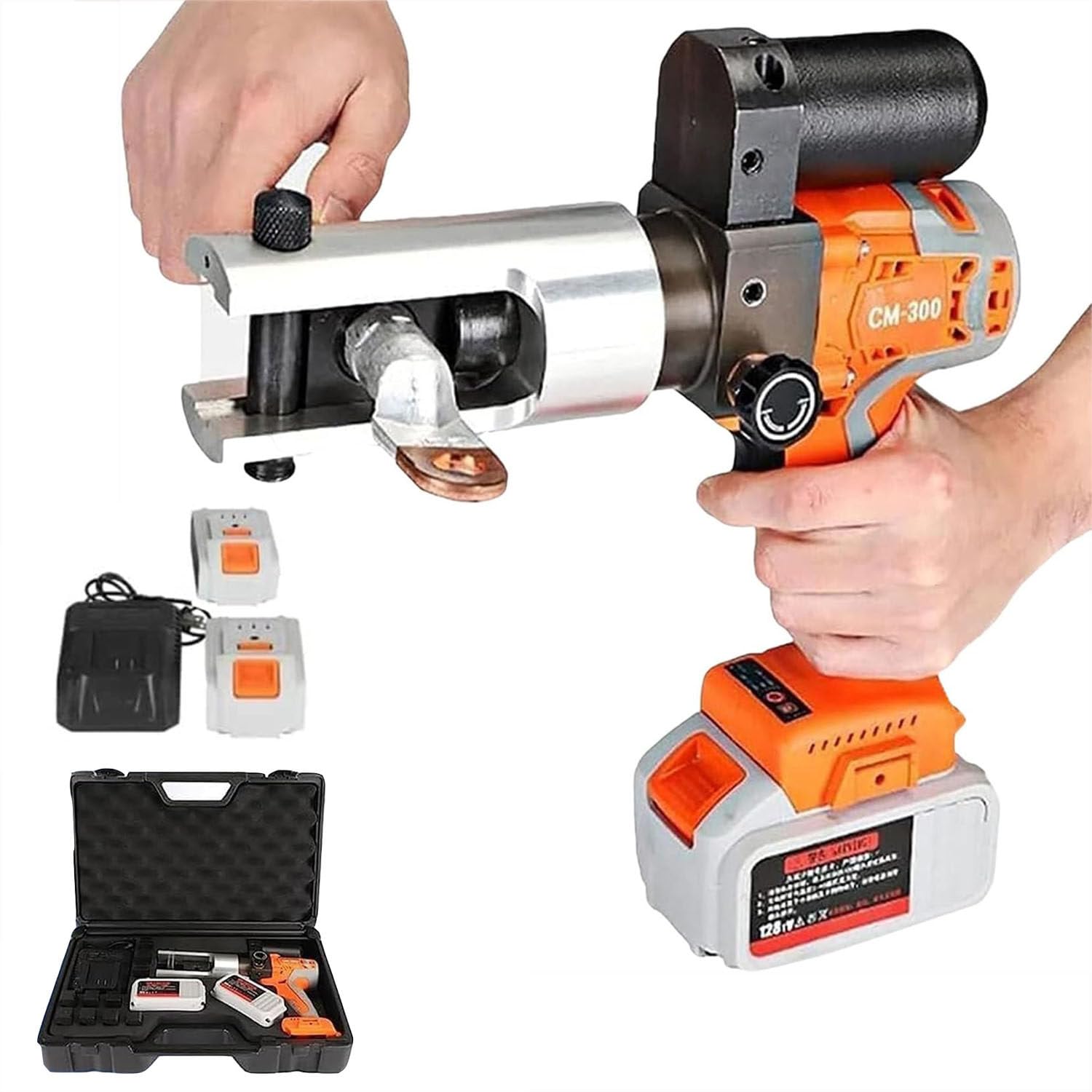 Pinza a crimpare idraulica ricaricabile da 16-300 mm², pinza a crimpare per capocorda idraulica elettrica, crimpatrice per cavi idraulica elettrica, per crimpare terminali in rame e alluminio