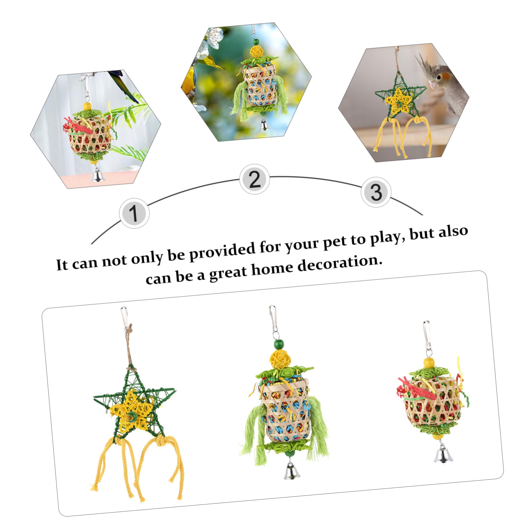 Housoutil 9pièces Jouets De Confort pour Oiseaux De Compagnie Jouets Suspendus à Mâcher pour Perroquets Et Oiseaux Accessoires Amusants pour Animaux Domestiques