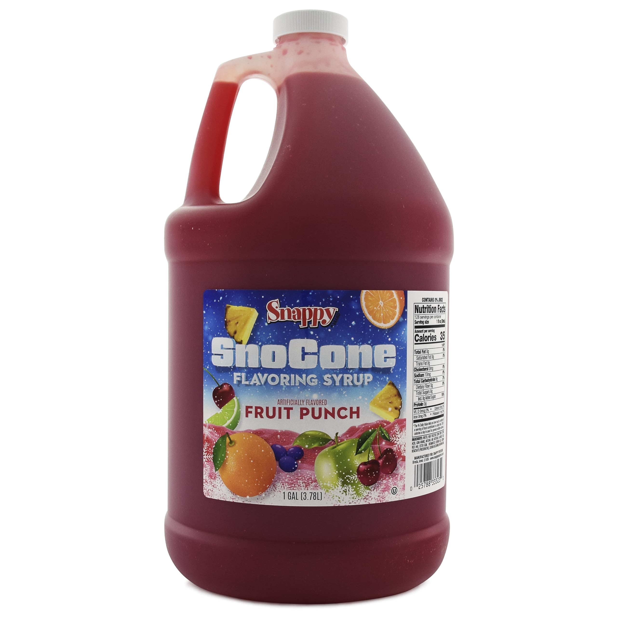 Amazon.com : Snappy Fruit Punch Sno Cone Syrup, 1 Gallon (128 oz