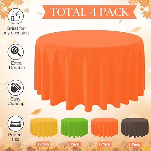 Miniatura 27 de 12 manteles rectangulares de plástico desechables para otoño, color amarillo, naranja, verde, café, para otoño, cosecha, día de Acción de Gracias