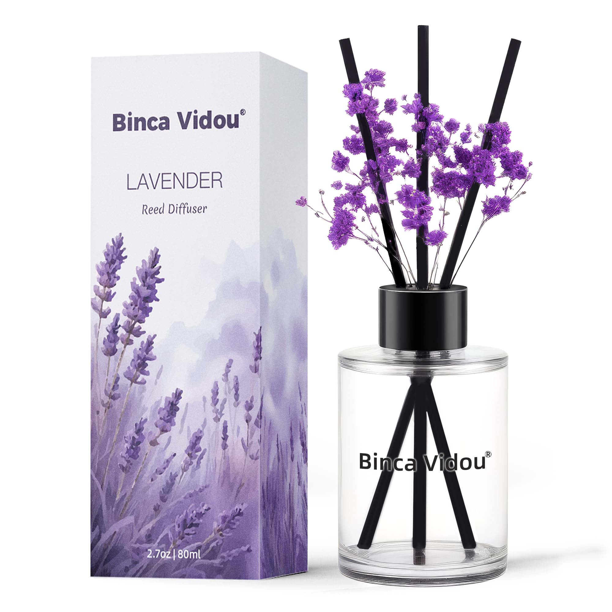 Sponsored Ad – Reed Diffuser, 80ml Lavender Reed Oil Diffusers Set for Office Decor Bedroom Living Room Aromatherapy for Gift Idea & Stress Relief