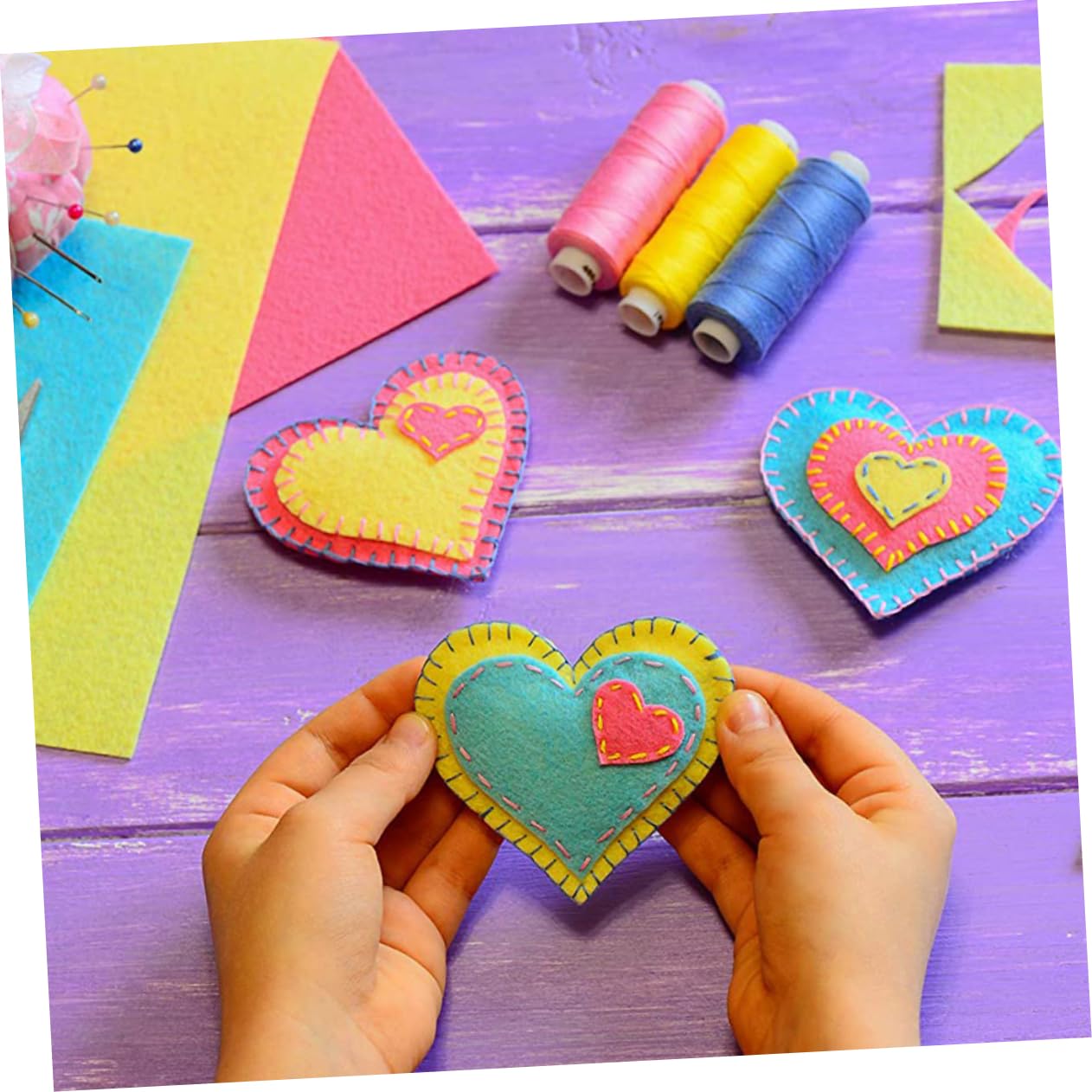 Lurrose 2 Set Tessuto in Feltro Fai Da Te Materiale Artigianale Fai Da Te Materiale Fai Da Te Tessuto Trapuntato Quadrati Di Feltro Patchwork Non Tessuto Accessorio Fai Da Te 40 Pezzi * 2