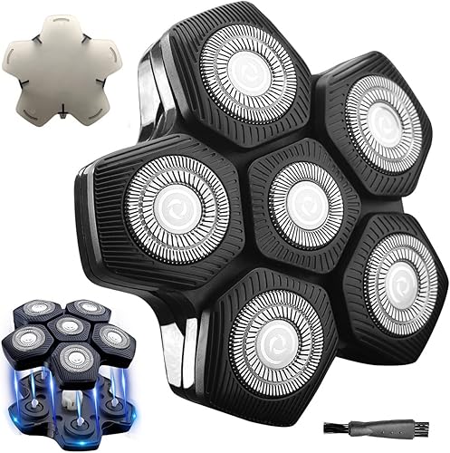 Miniatura 7 de WAHFOX 6 cuchillas magnéticas para afeitadora de cabeza, cuchillas de repuesto (interfaz magnética única), cabezales de repuesto