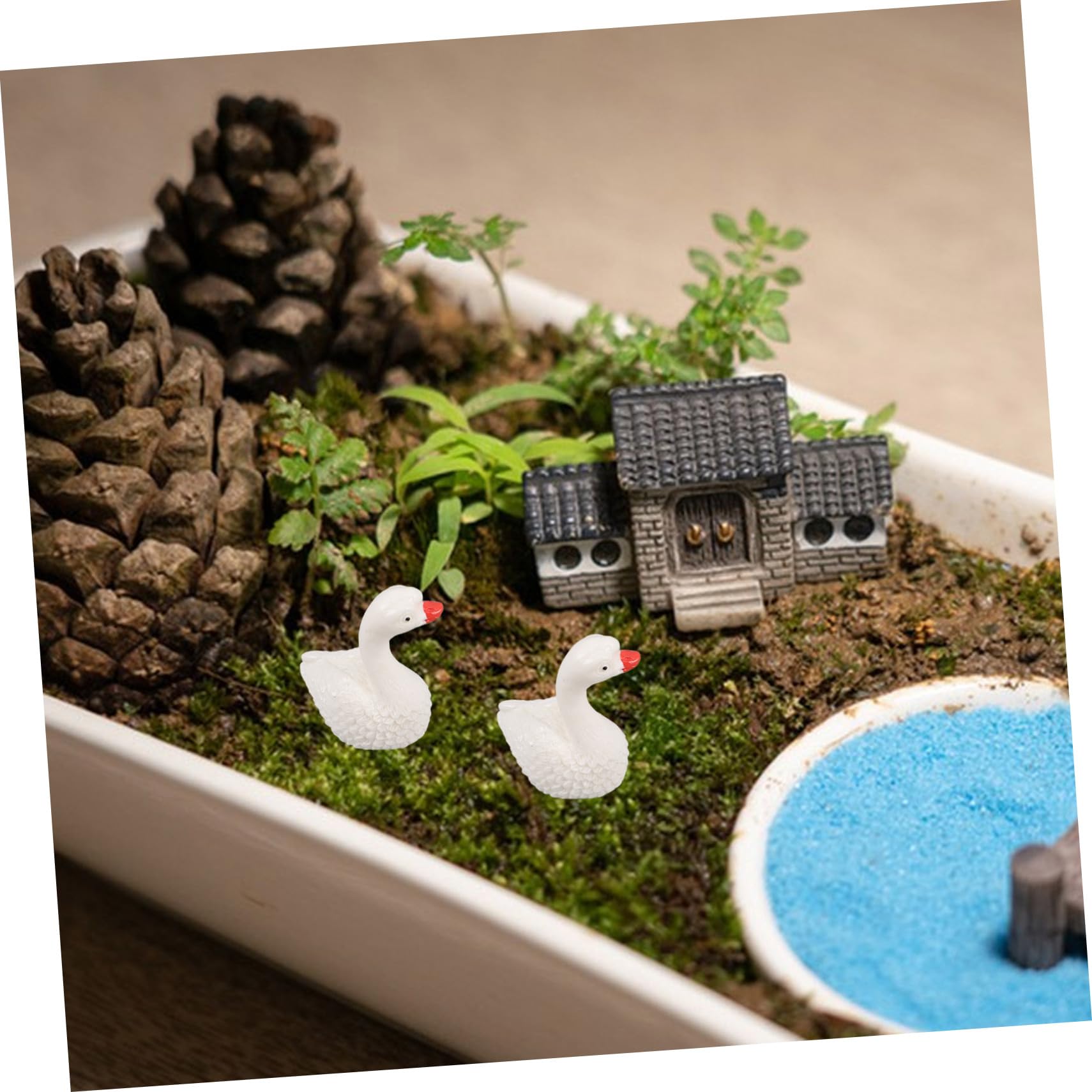Amazon.co.jp: WEKADRIN 樹脂製ガチョウ置物 白 かわいい動物