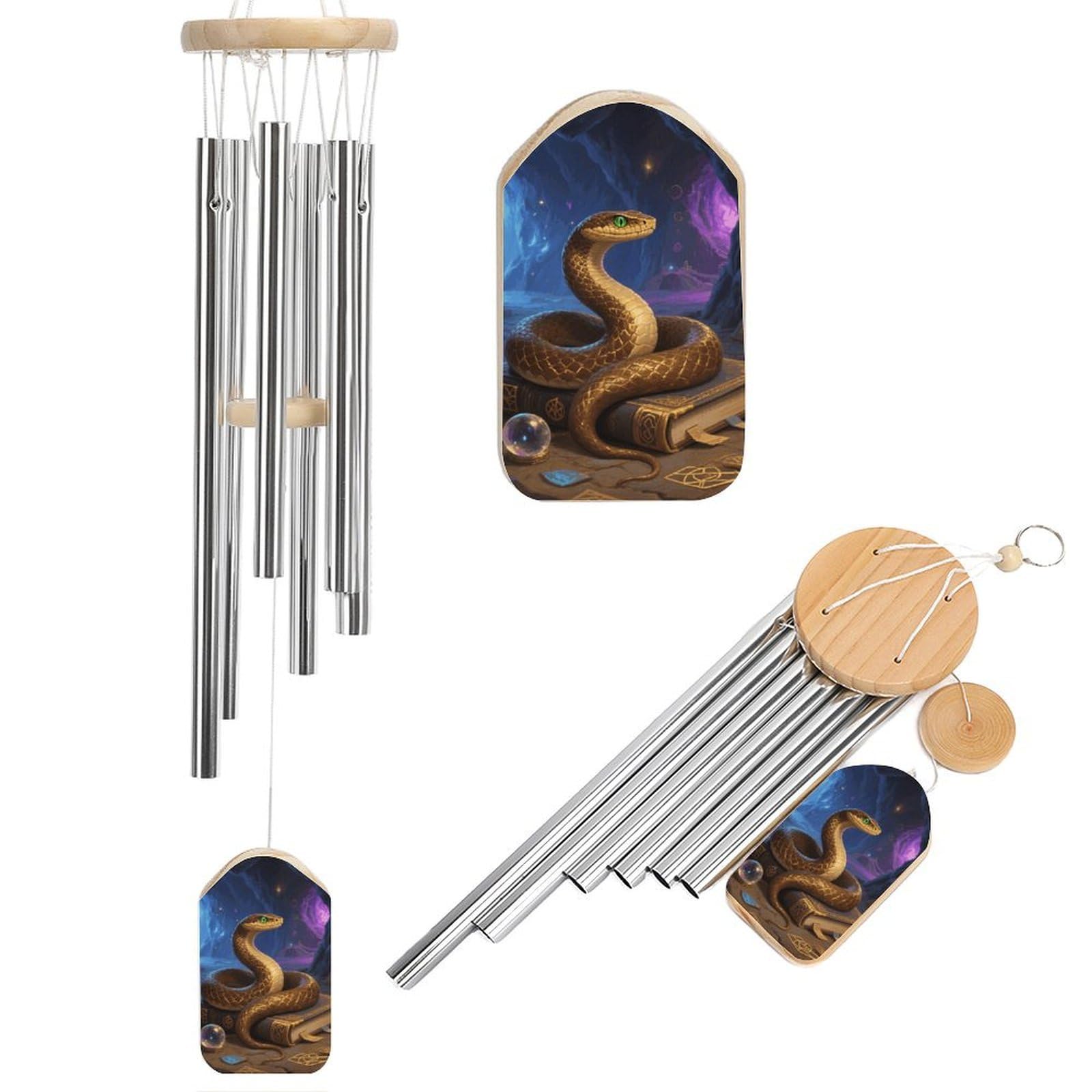 Carillon à vent ton profond serpent sorcier décoration de terrasse luxe