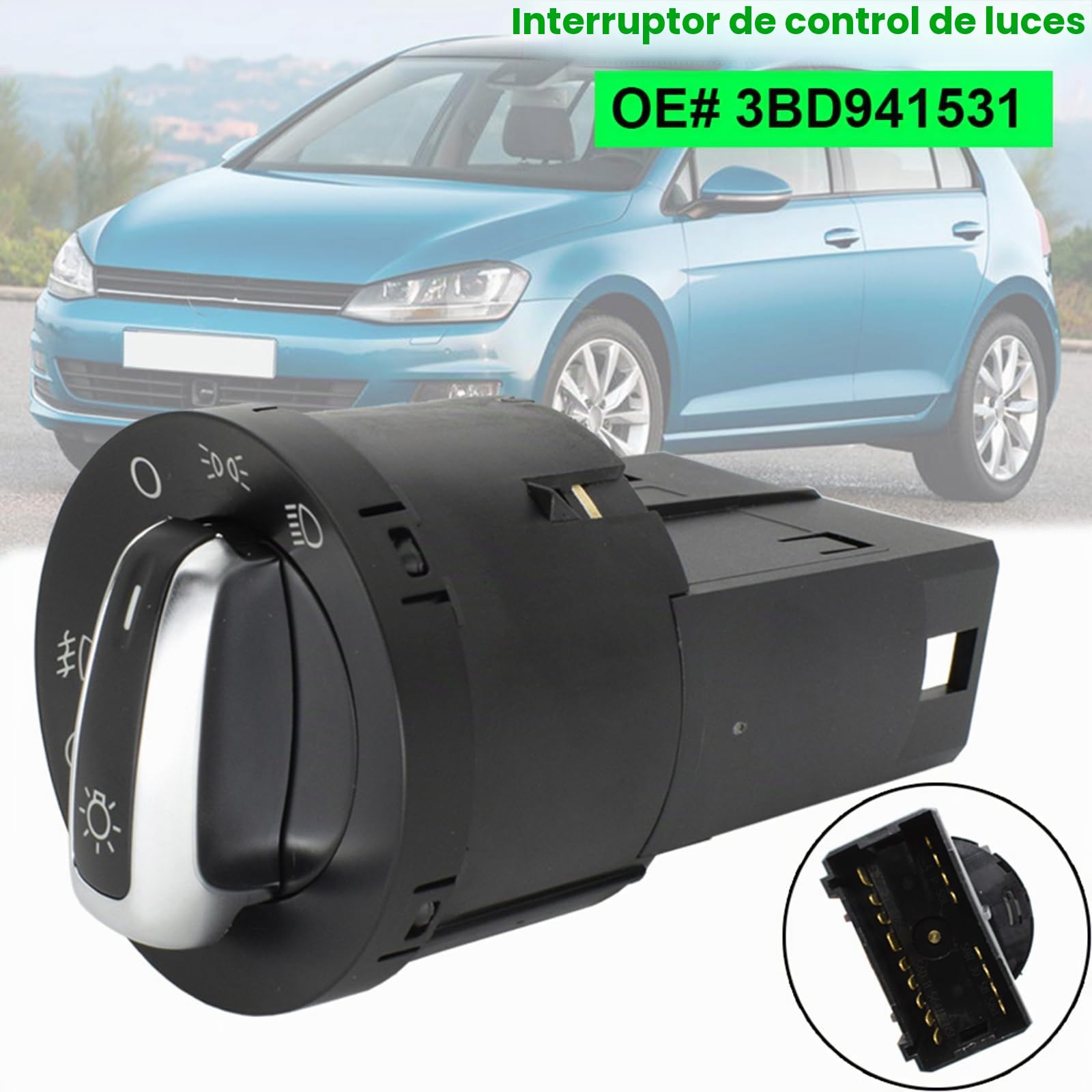 Interruptor para faros antiniebla para VW Jetta Bora Polo Golf Lupo Skoda Fabia Roomster Seat Octavia 3BD941531