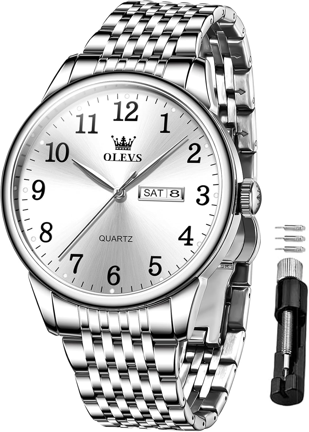 OLEVS Mens Watches Dress Waterproof Watch with Date Day