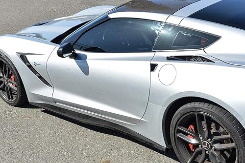 Repuesto para Chevrolet Corvette C7 2014-2019  Z06 Z07 Estilo Faldones Laterales de Fibra de Carbono Paneles Rocker Extensión Par