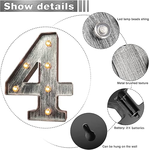 Miniatura 4 de Letras LED iluminadas para marquesina, letreros de fiesta con luces decorativas para el hogar - P