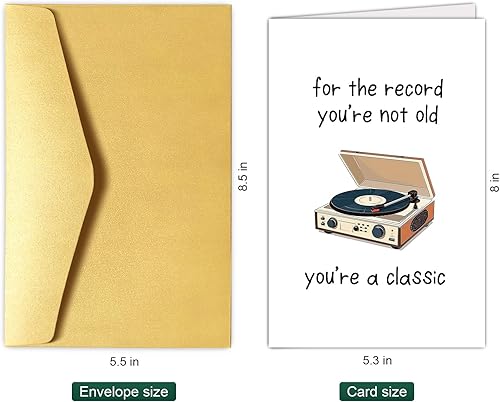Miniatura 2 de Chenive Divertida tarjeta de cumpleaños de vinilo para él y ella, tarjeta de cumpleaños vintage para papá y abuelo, tarjeta de cumpleaños para